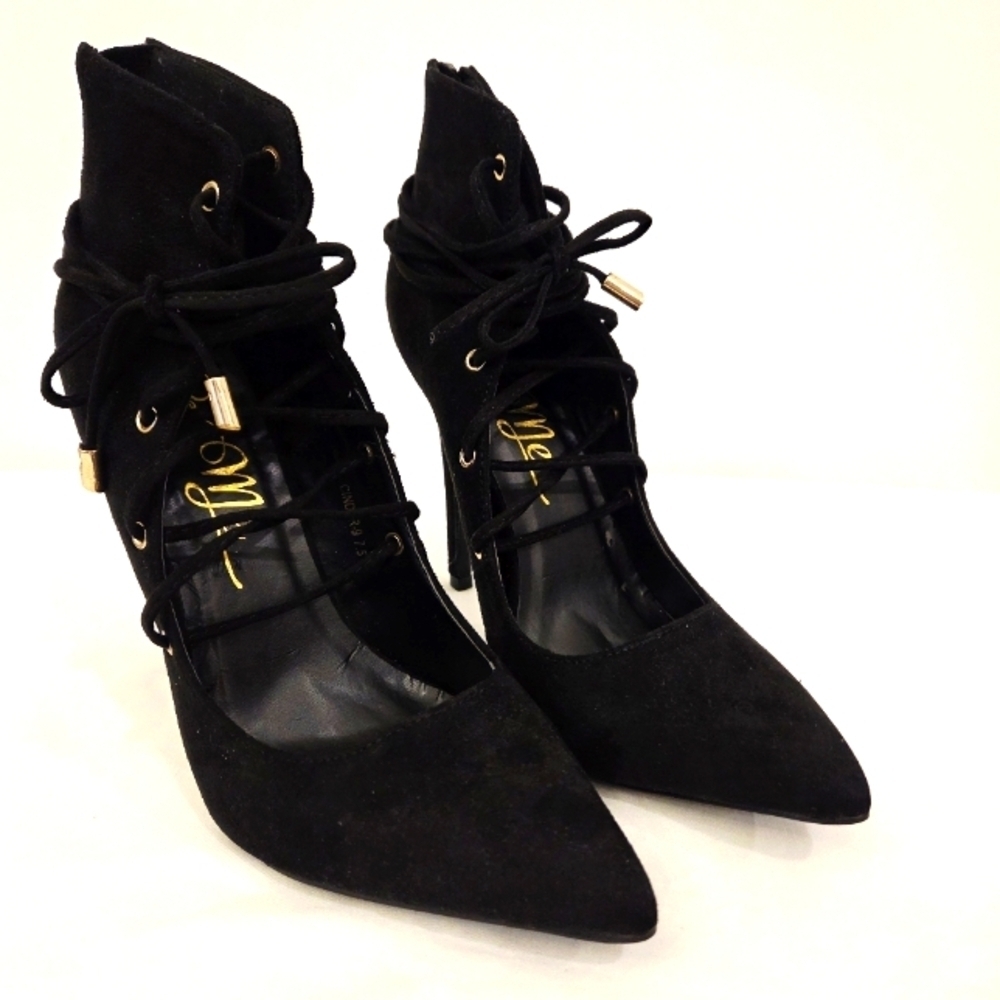 So Me Lace-up Faux Suede Pumps Size 7.5
